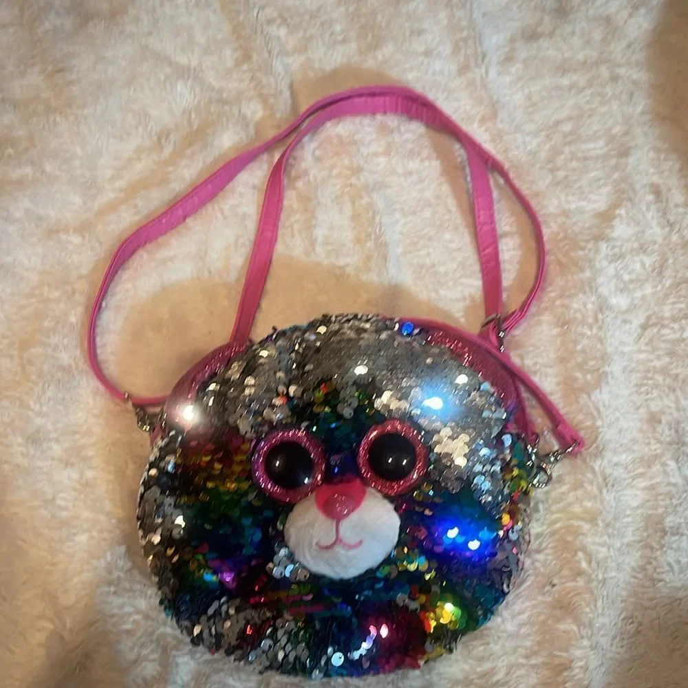 TY sparkly sequin teddy bear purse